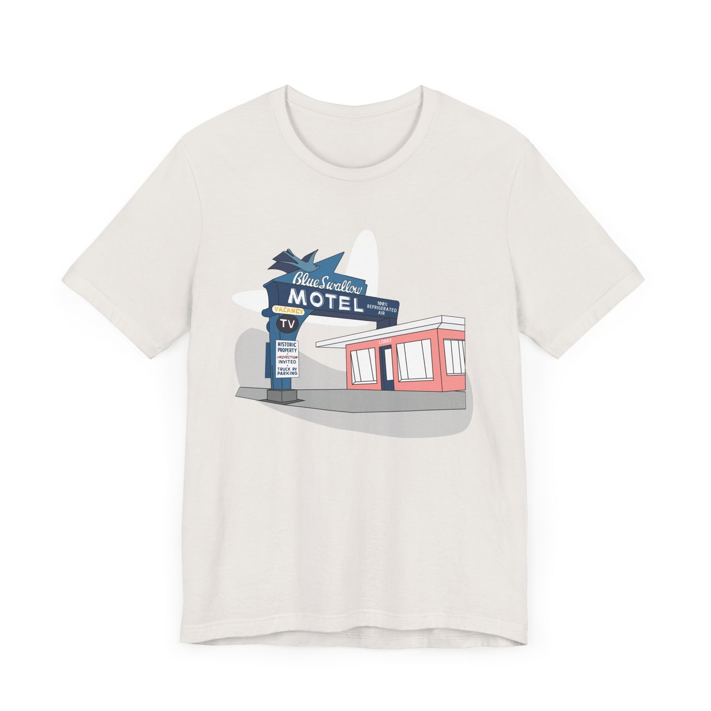 Unisex Blue Swallow Motel Retro Tee
