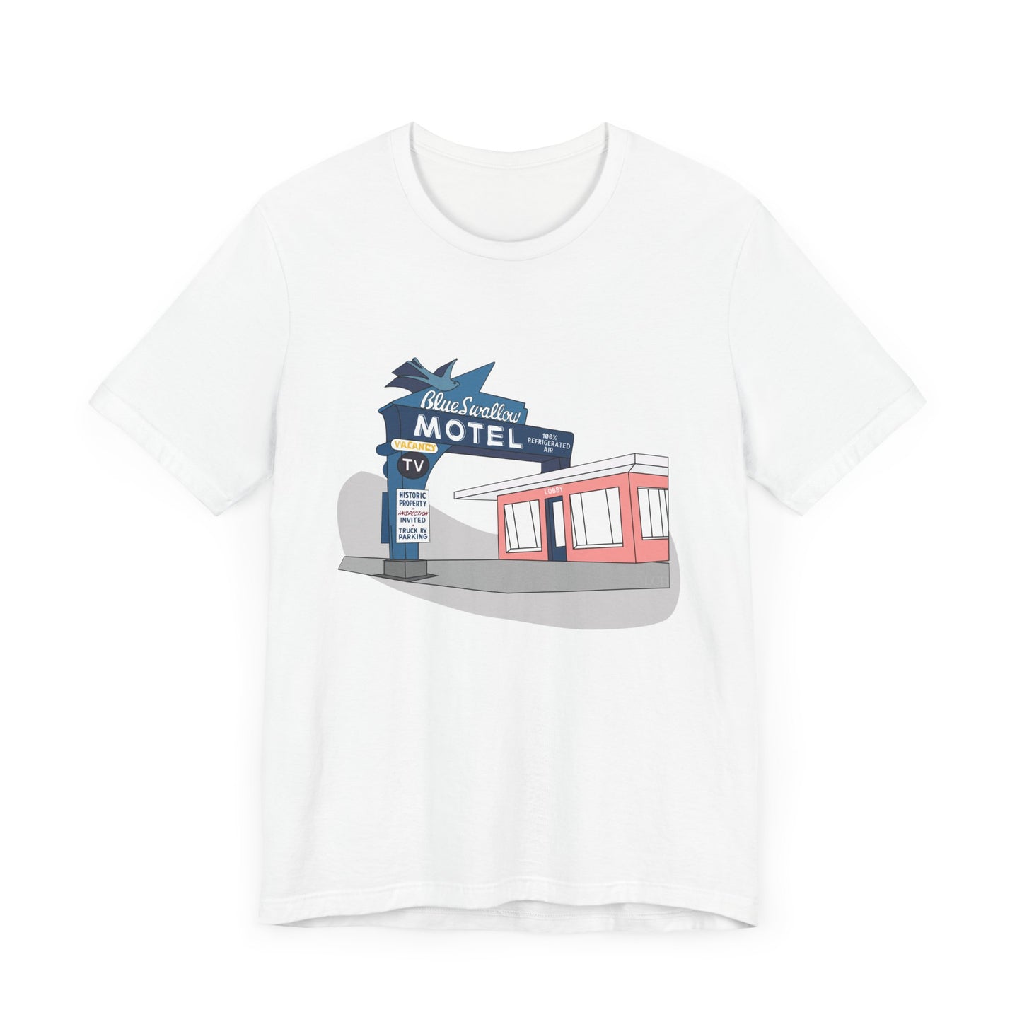 Unisex Blue Swallow Motel Retro Tee