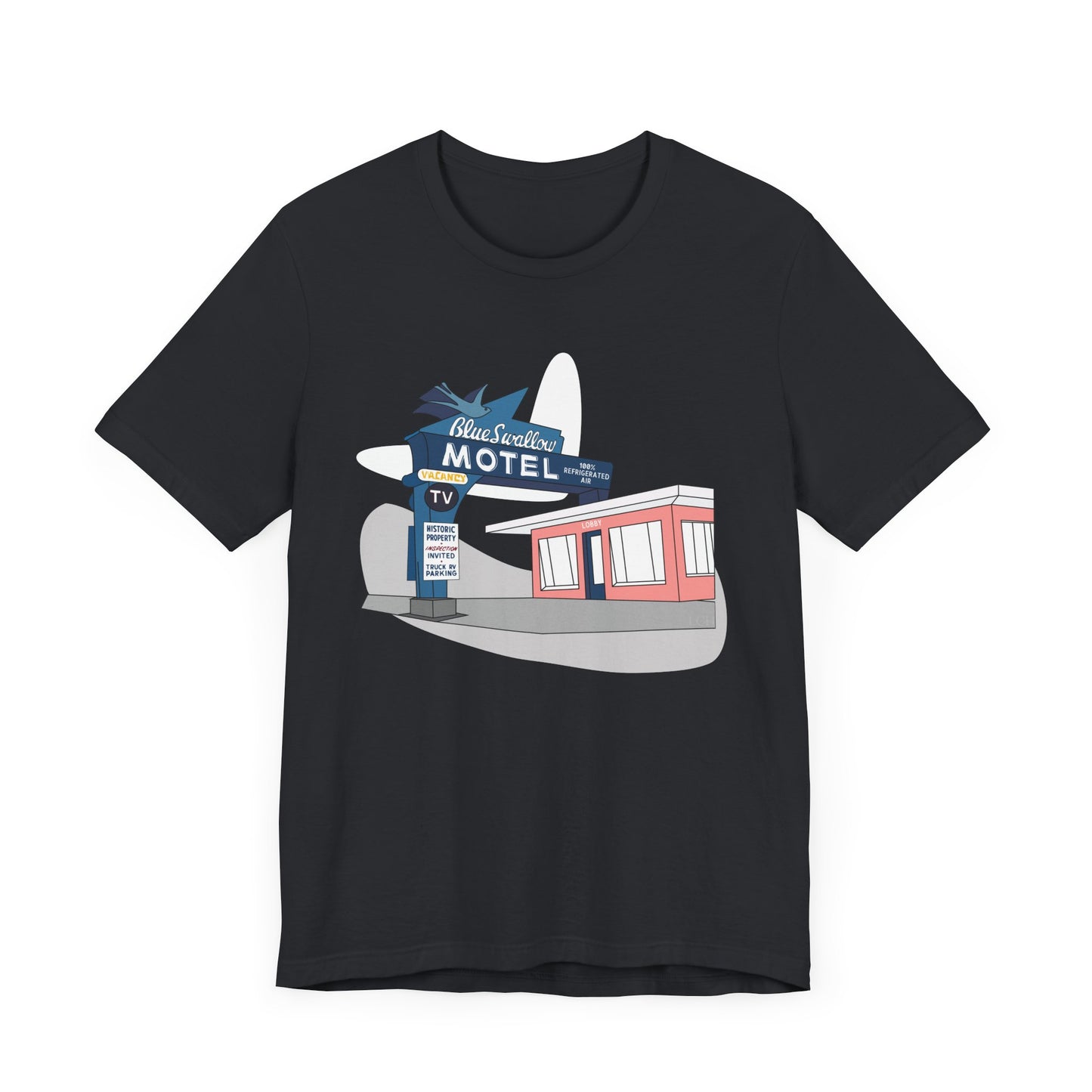 Unisex Blue Swallow Motel Retro Tee