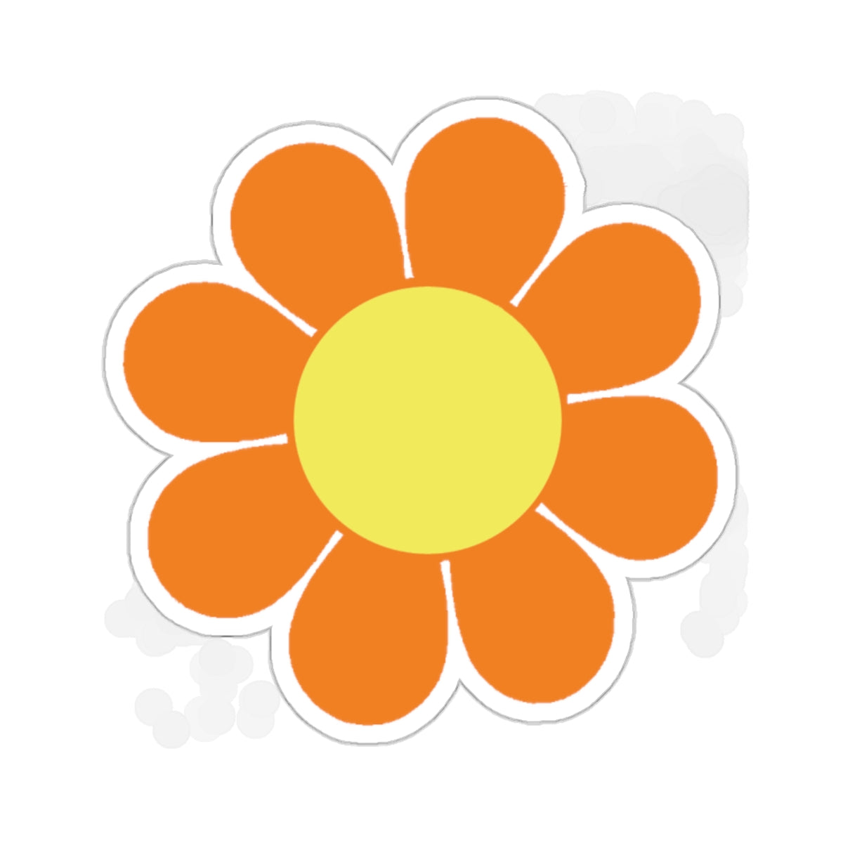 Flower Power Orange Sticker
