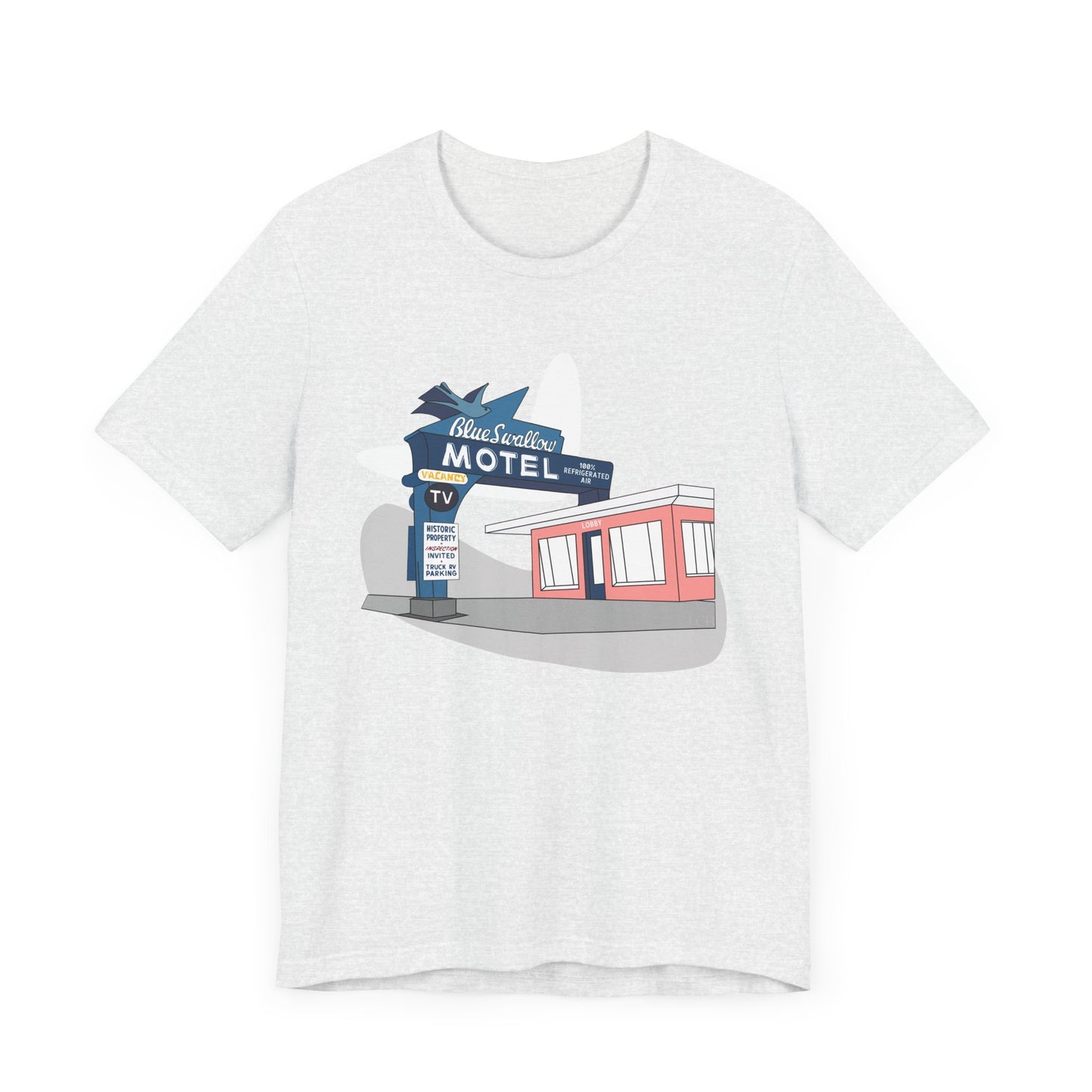 Unisex Blue Swallow Motel Retro Tee