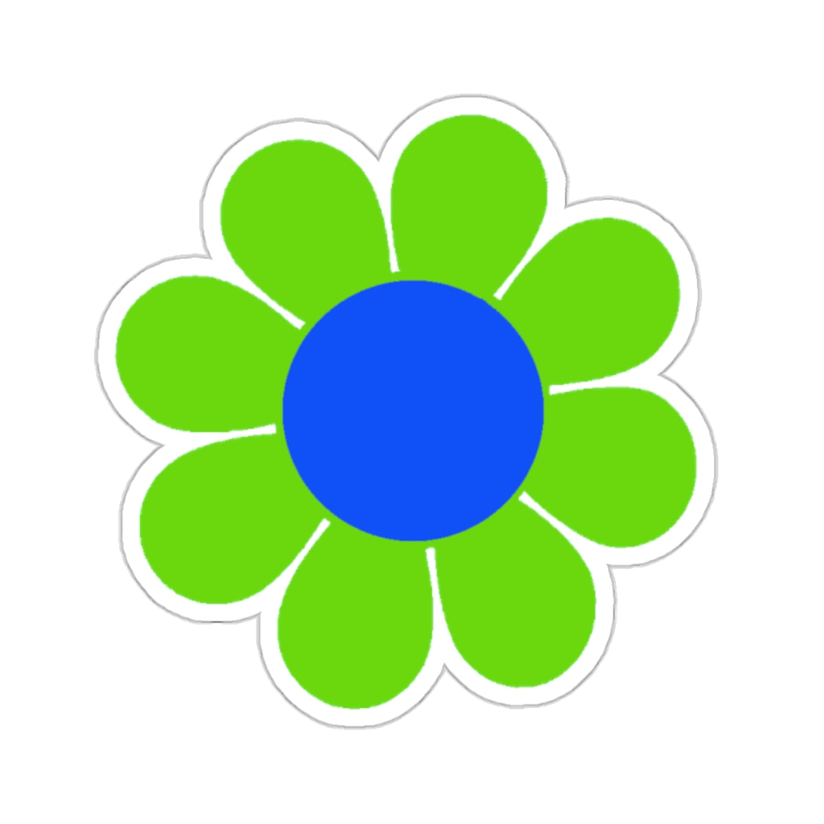 Green Blue Flower Power Sticker