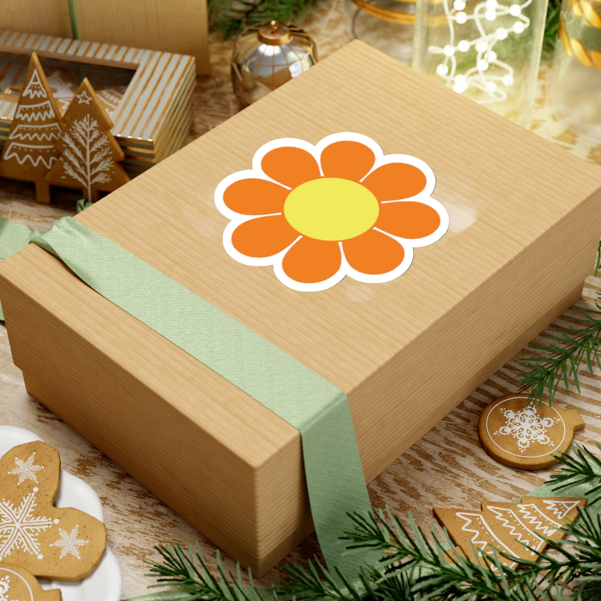 Flower Power Orange Sticker