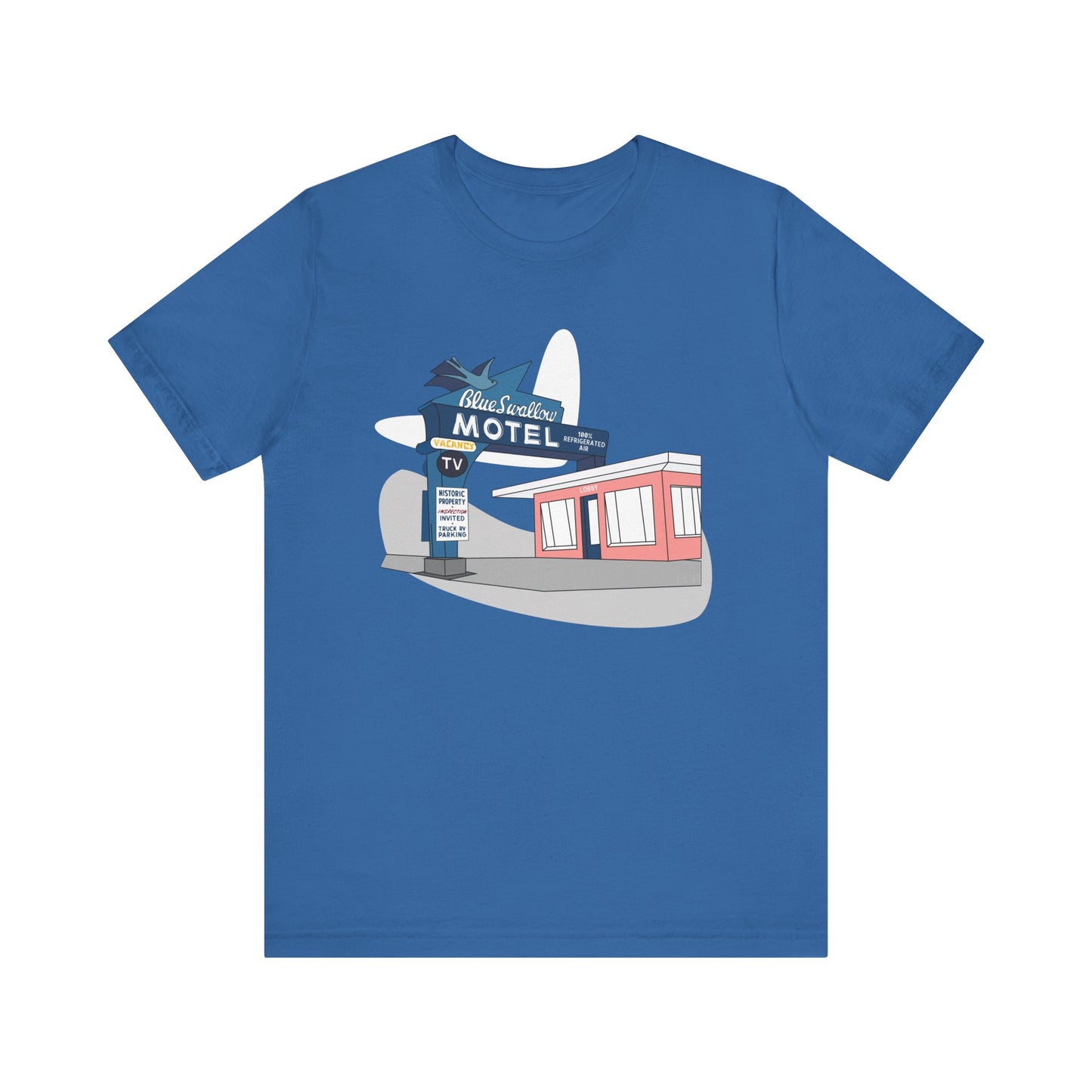 Unisex Blue Swallow Motel Retro Tee
