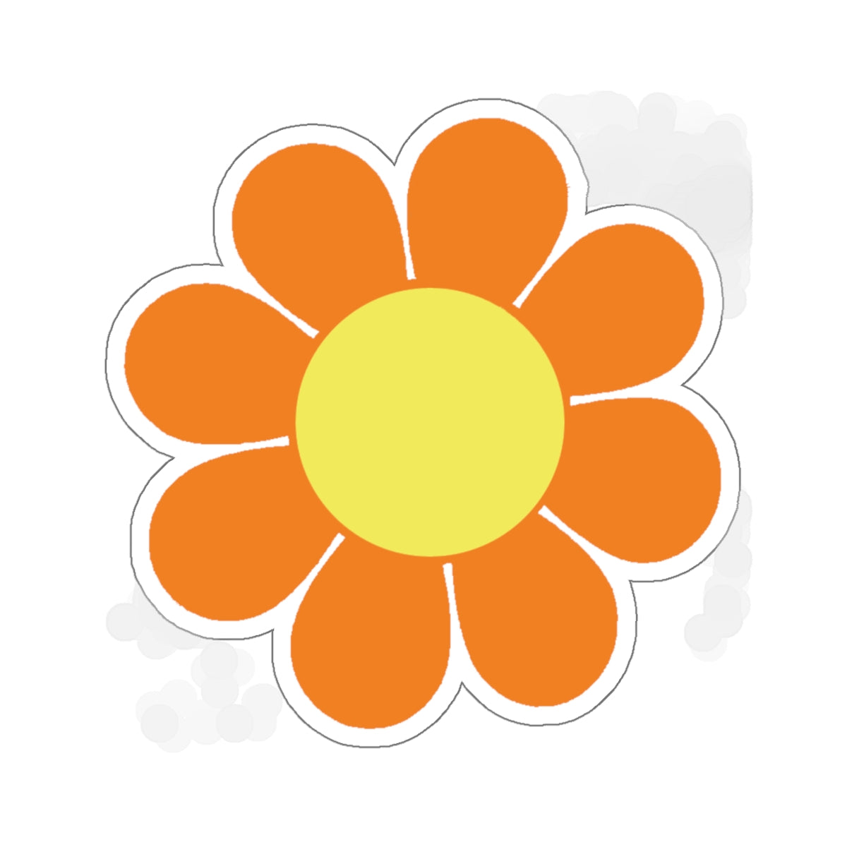 Flower Power Orange Sticker