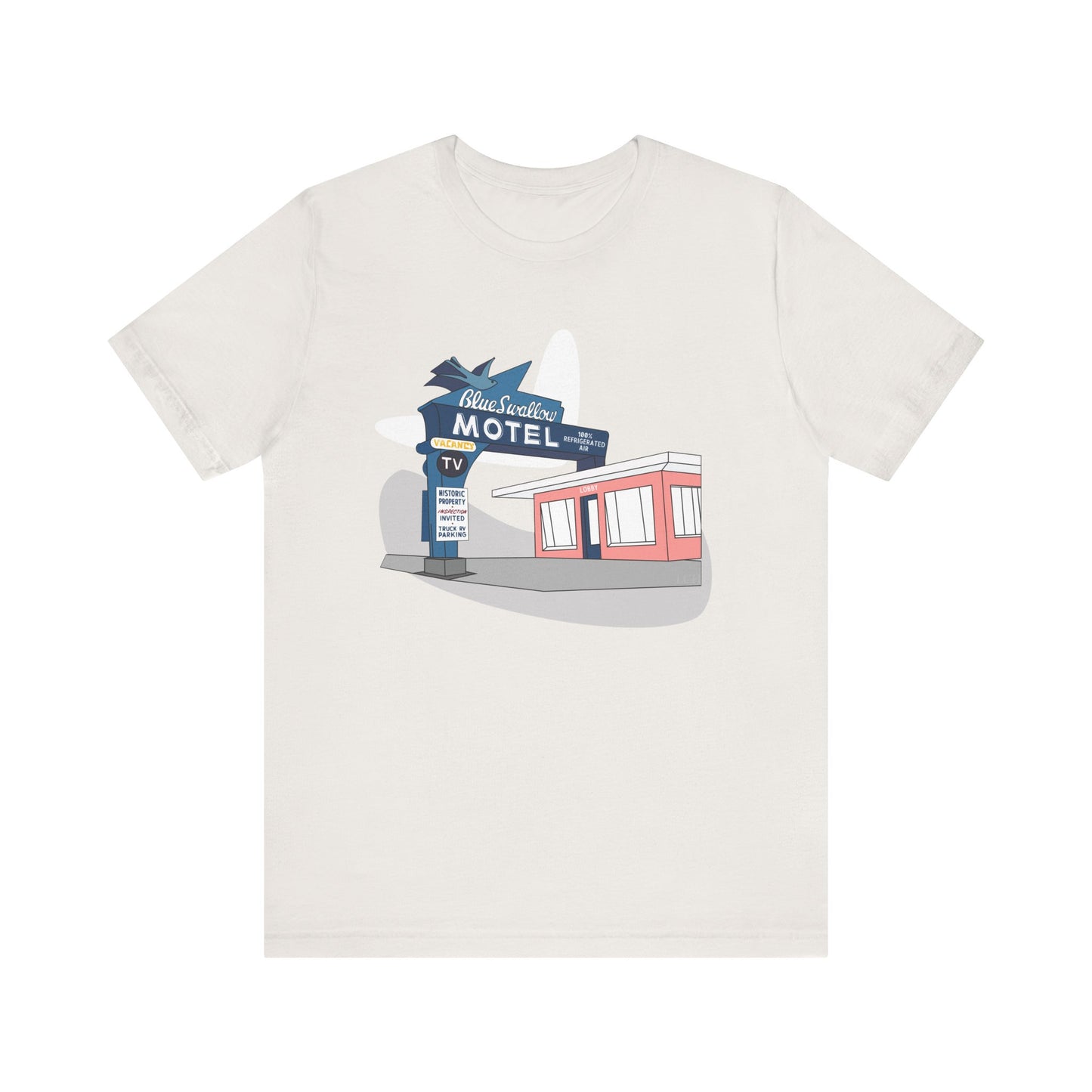 Unisex Blue Swallow Motel Retro Tee
