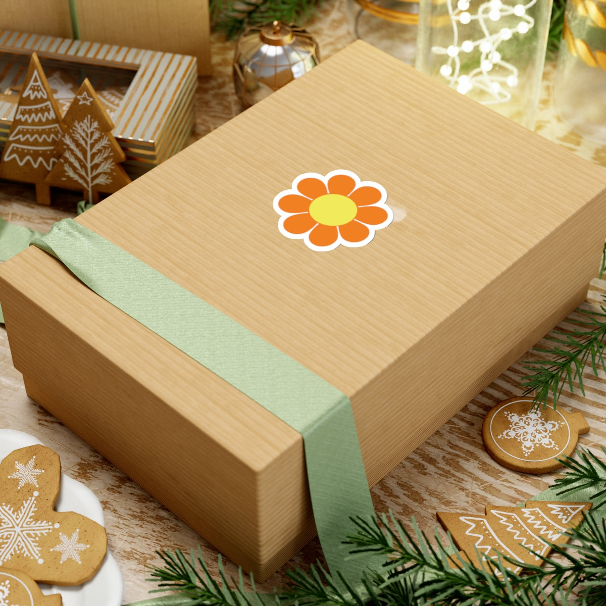 Flower Power Orange Sticker