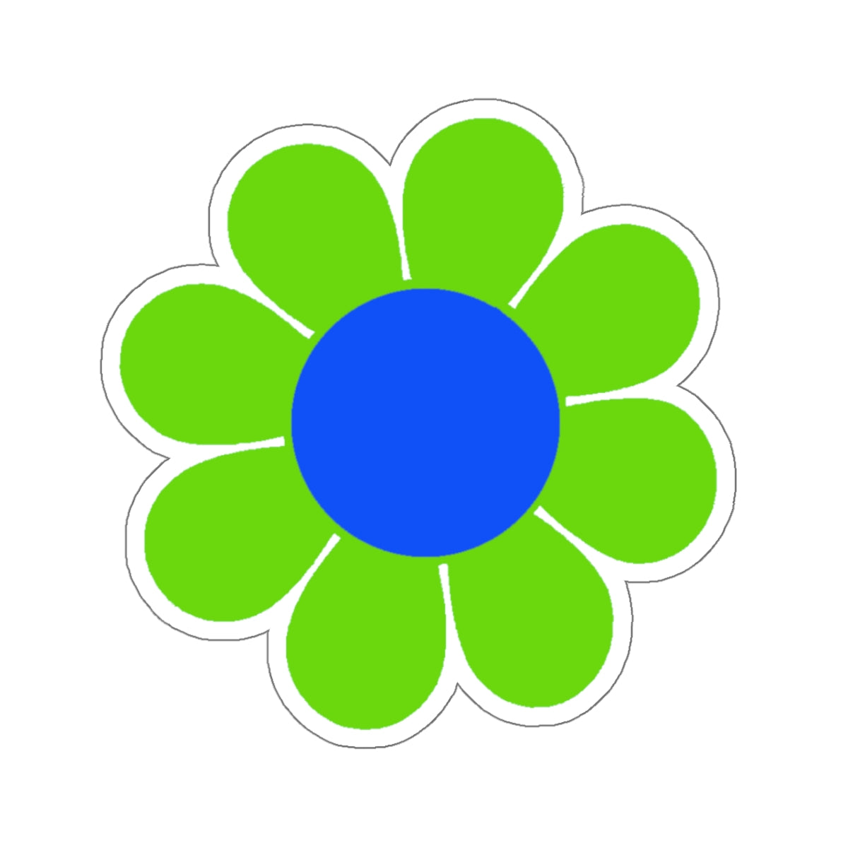Green Blue Flower Power Sticker