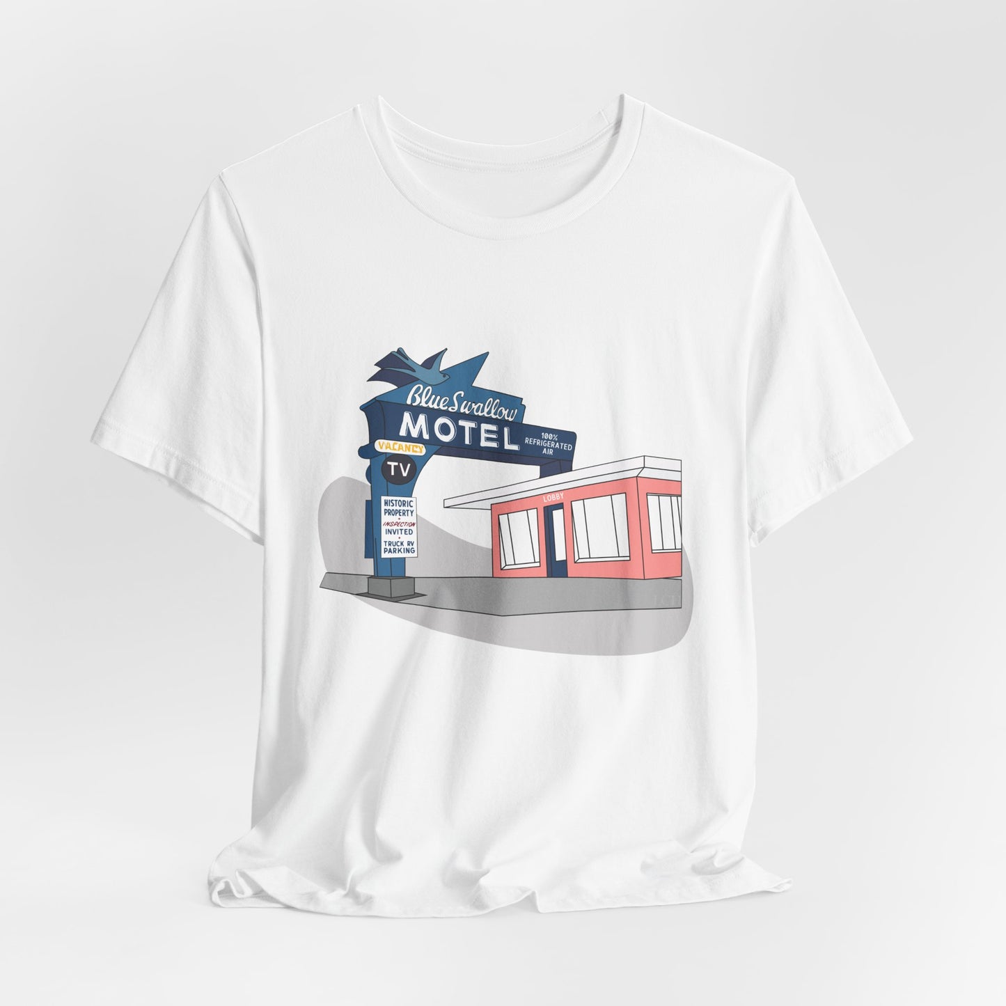 Unisex Blue Swallow Motel Retro Tee