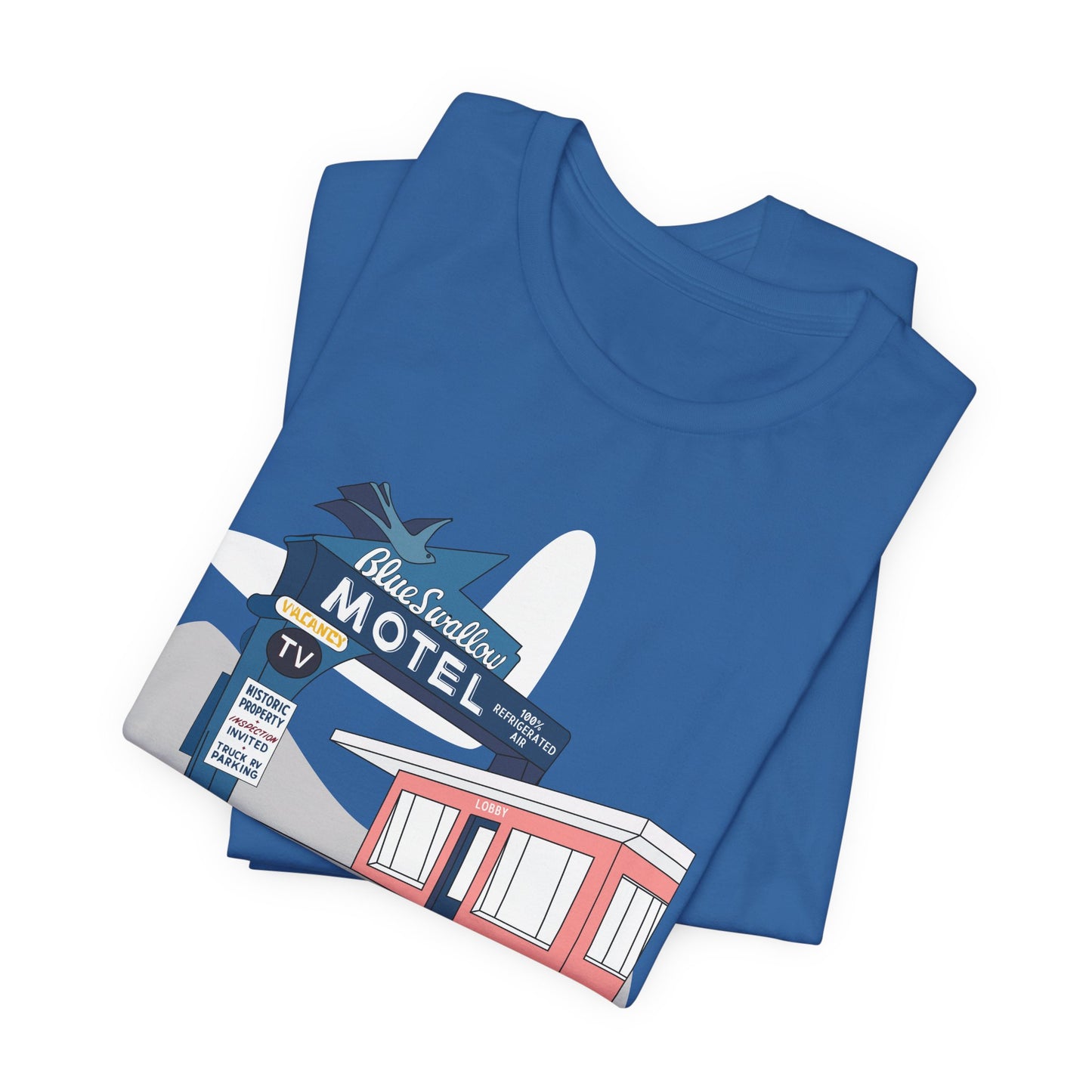 Unisex Blue Swallow Motel Retro Tee