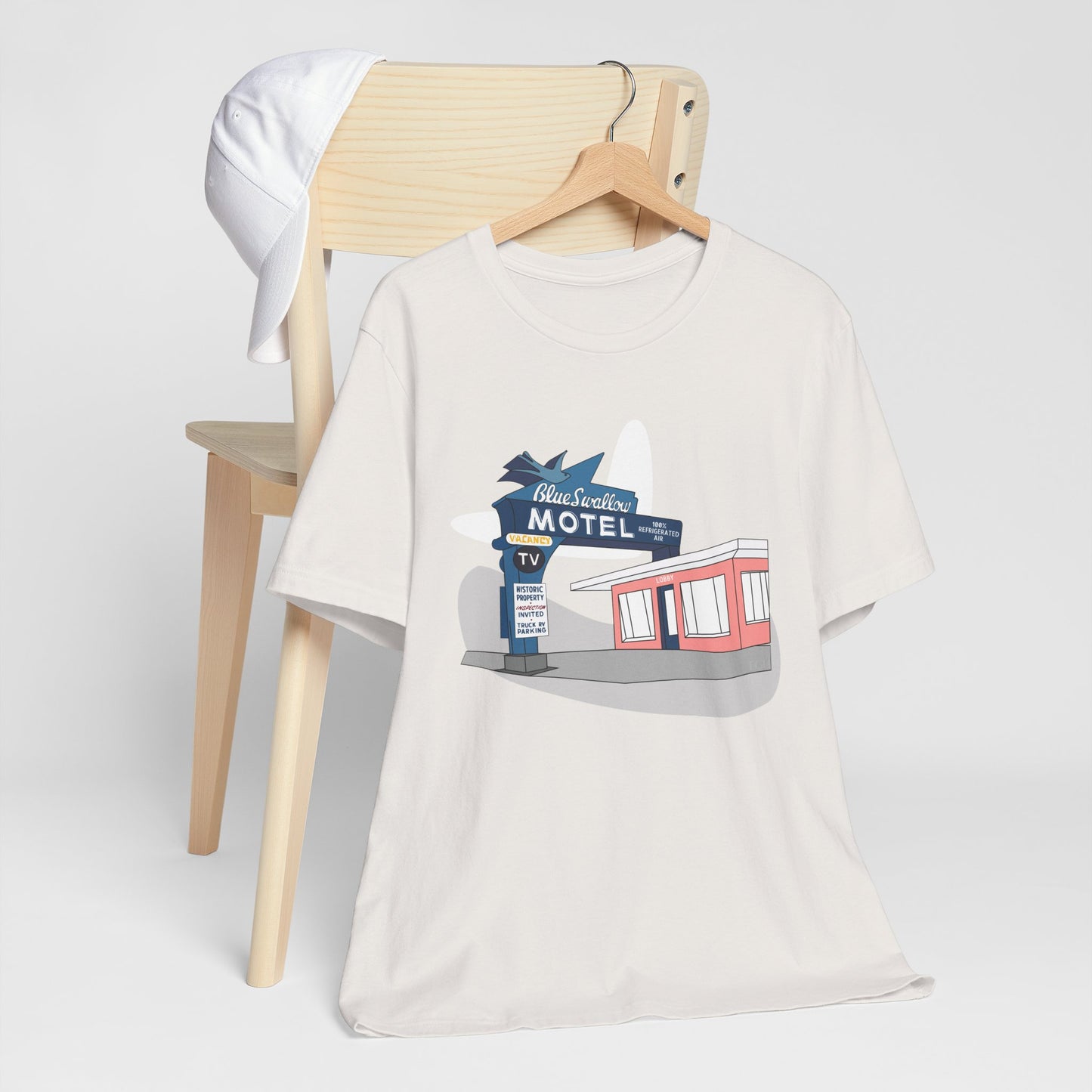 Unisex Blue Swallow Motel Retro Tee