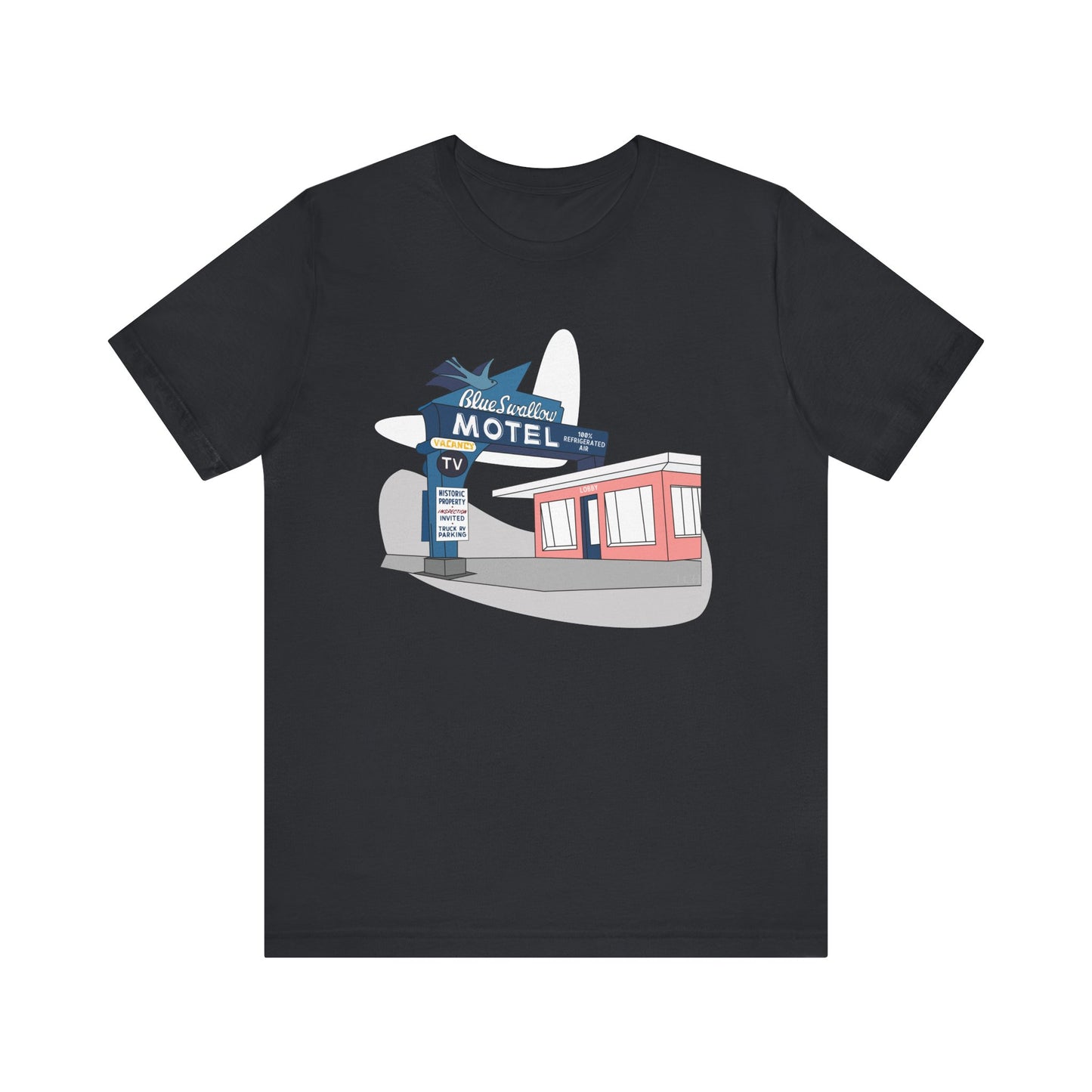 Unisex Blue Swallow Motel Retro Tee