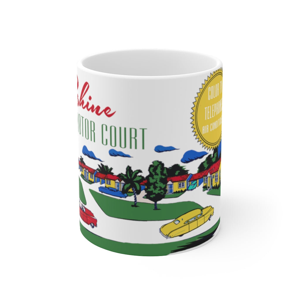 Retro Sunshine Motel Colorful Mug