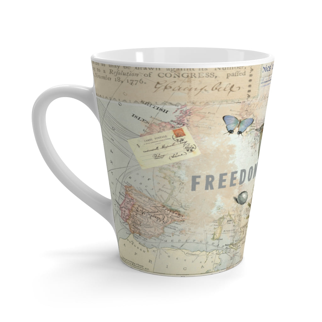 Vintage Bird Collage Latte Mug