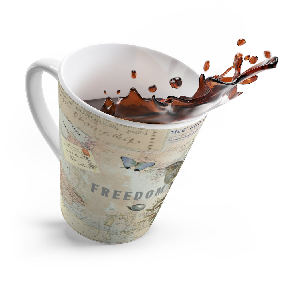 Vintage Bird Collage Latte Mug