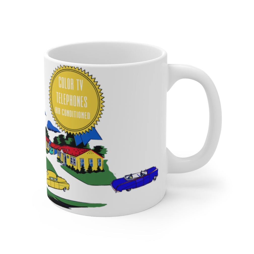 Retro Sunshine Motel Colorful Mug