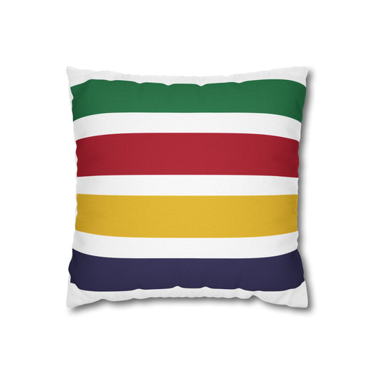 Preppy Striped Square Pillowcase - Colorful National Park Stripes