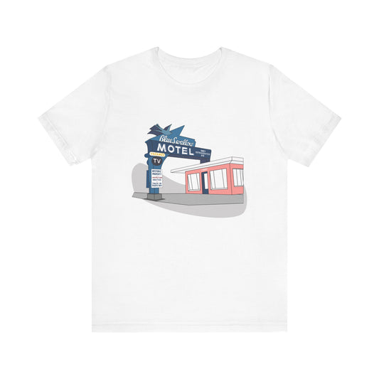 Unisex Blue Swallow Motel Retro Tee