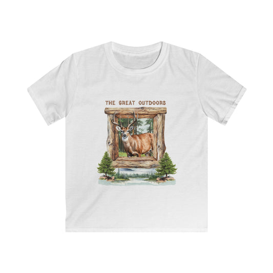 Kids Softstyle Nature-Inspired Deer Graphic T-Shirt