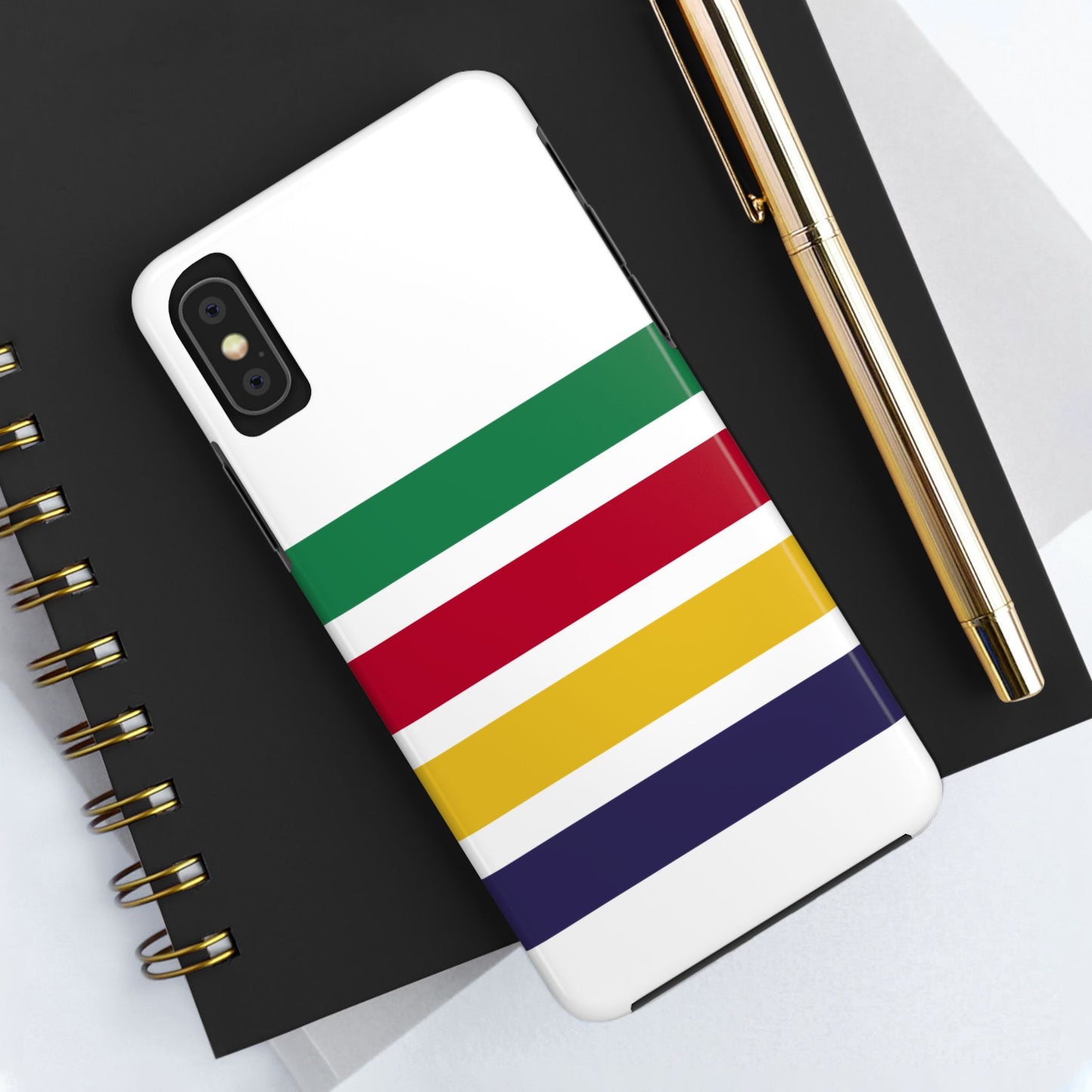 Colorful Preppy National Park Striped Tough Phone Case