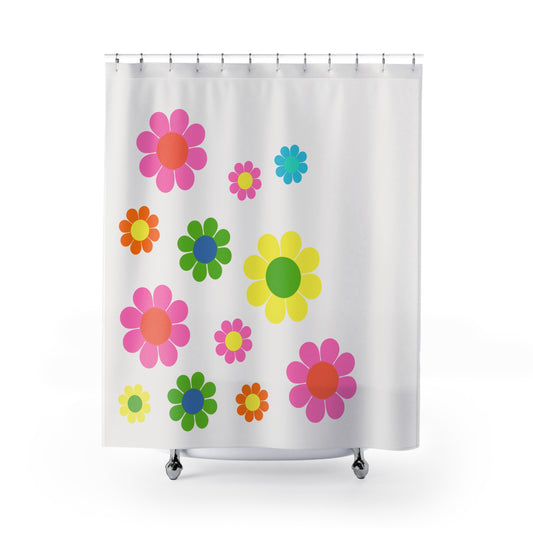 Cheerful Flower Power Shower Curtain