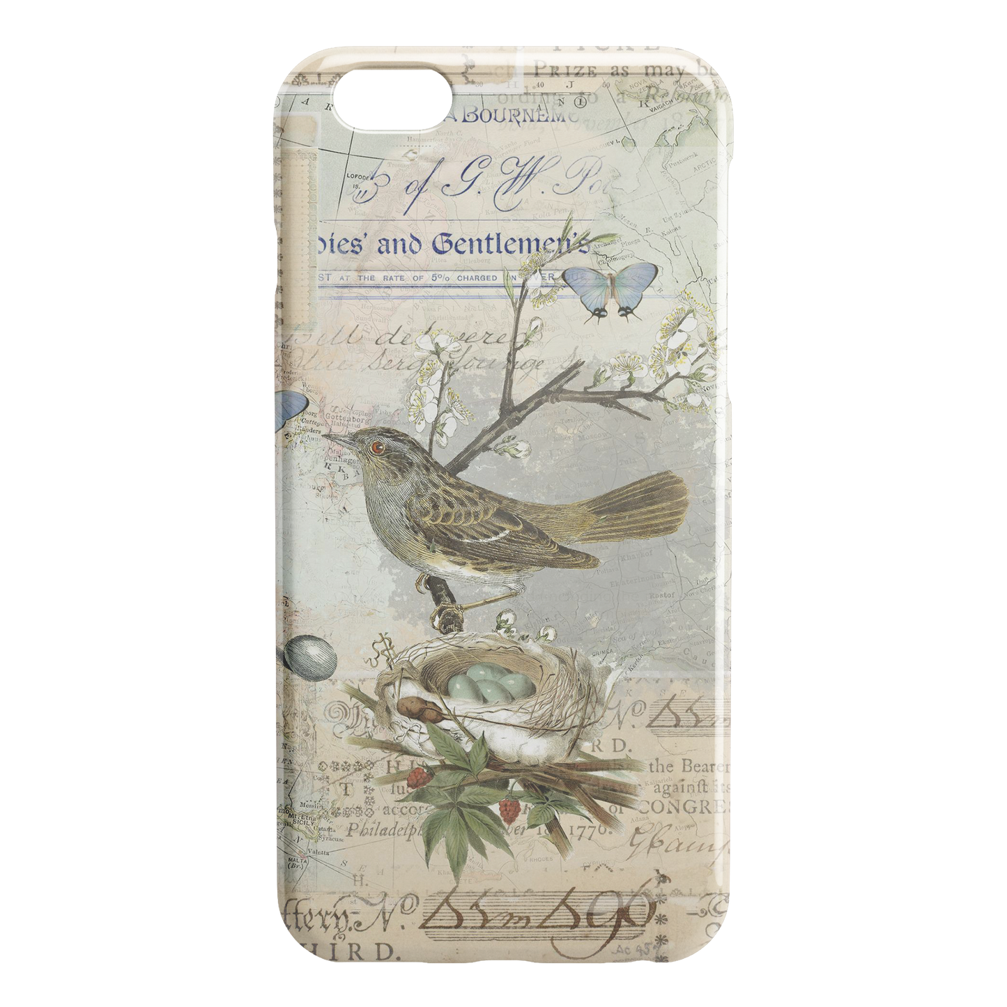 Phone Case Vintage Bird Collage