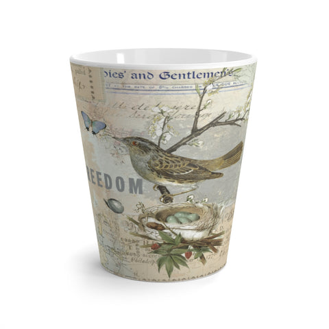 Vintage Bird Collage Latte Mug