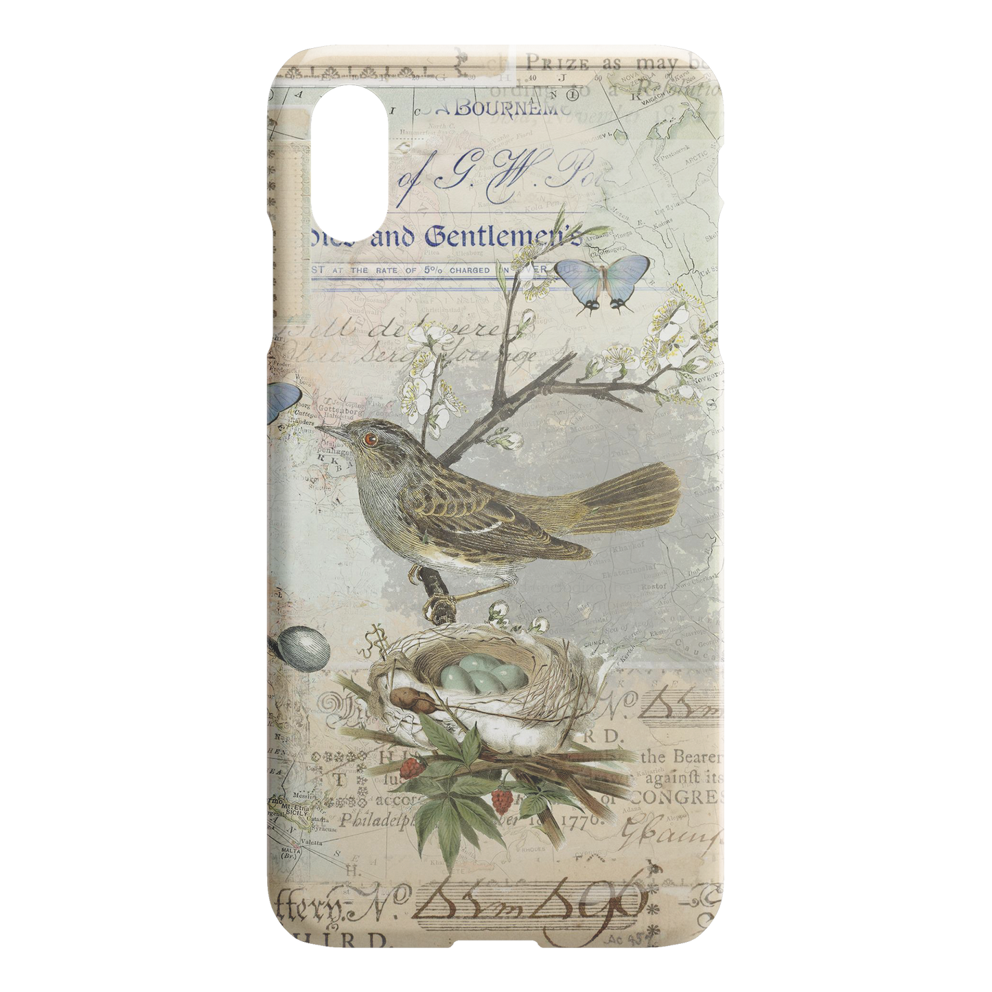 Phone Case Vintage Bird Collage